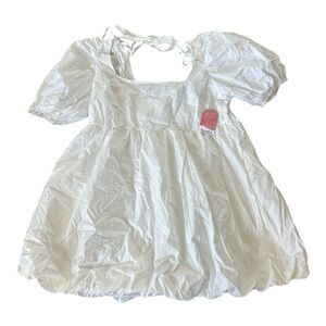 Arula Puff Sleeve Babydoll bubble Dress Square Neck Women's White Size 1X NWT